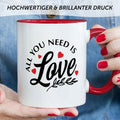 Bedruckte Tasse mit Spruch - All you need is love