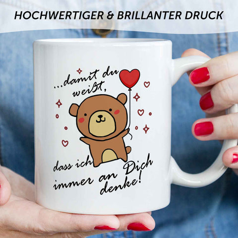 Bedruckte Tasse mit Spruch - Damit du weisst