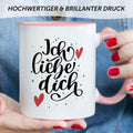 Bedruckte Tasse mit Spruch - Ich liebe dich V2