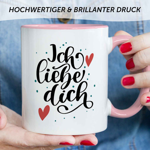 Bedruckte Tasse mit Spruch - Ich liebe dich V2