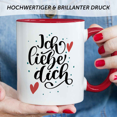 Bedruckte Tasse mit Spruch - Ich liebe dich V2