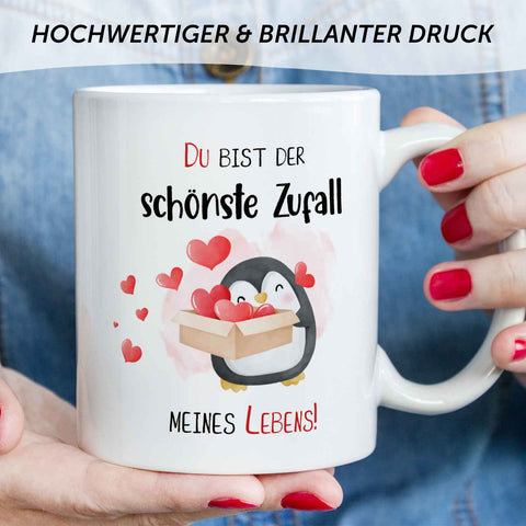 Bedruckte Tasse mit Spruch - Du bist der schönste Zufall meines Lebens