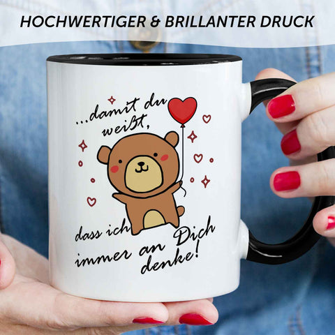 Bedruckte Tasse mit Spruch - Damit du weisst