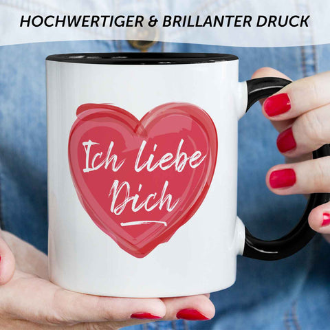 Bedruckte Tasse mit Spruch - Ich liebe dich
