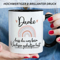 Bedruckte Tasse mit Spruch - "Danke dass du uns beim Wachsen geholfen hast" V2