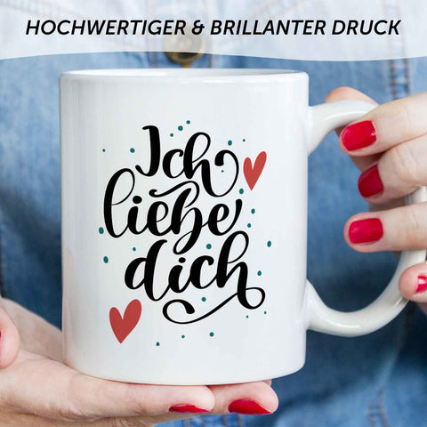 Bedruckte Tasse mit Spruch - Ich liebe dich V2