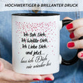 Bedruckte Tasse mit Spruch - Ich sah dich