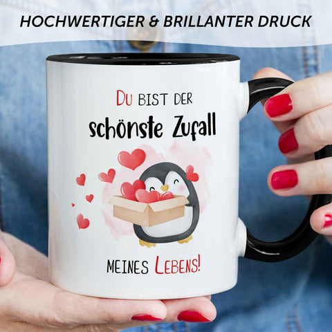 Bedruckte Tasse mit Spruch - Du bist der schönste Zufall meines Lebens