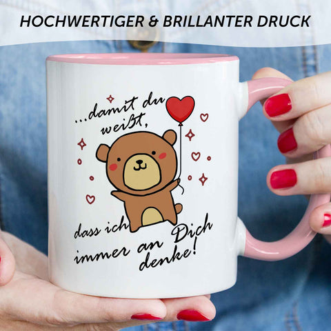 Bedruckte Tasse mit Spruch - Damit du weisst
