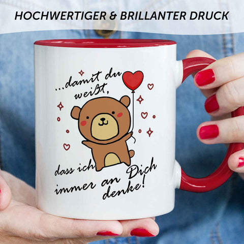 Bedruckte Tasse mit Spruch - Damit du weisst