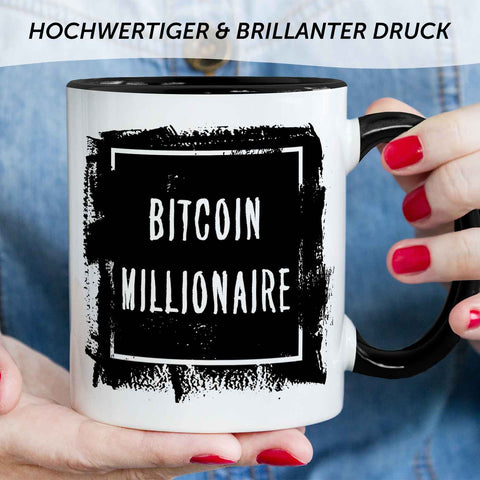 Bedruckte Tasse mit Spruch - Bitcoin Millionaire