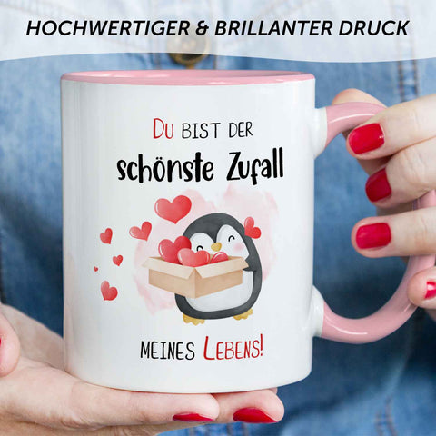 Bedruckte Tasse mit Spruch - Du bist der schönste Zufall meines Lebens