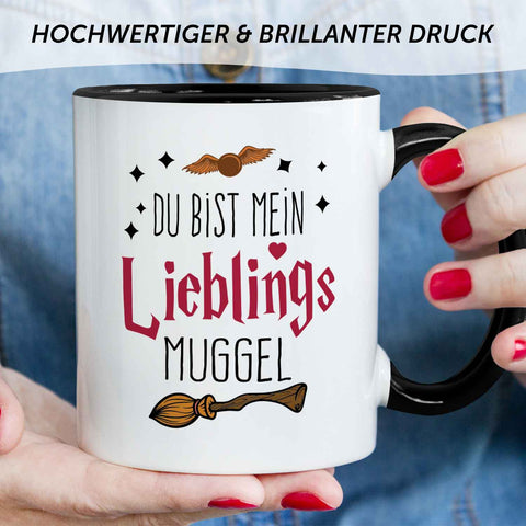 Bedruckte Tasse mit Spruch - Du bist mein Lieblingsmuggel