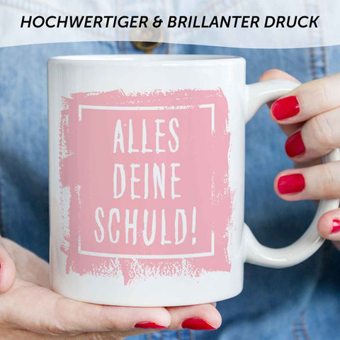 Gravurzeile Tasse Mit Spruch – 'Ich War Heute Beim Psychologen', Spülmaschinenfest