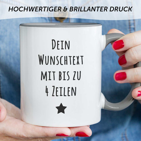 Bedruckte Tasse - Wunschtext - Personalisiert mit deinem Wunschmotiv