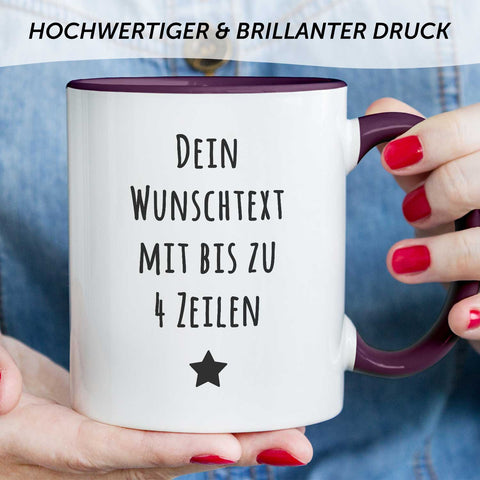 Bedruckte Tasse - Wunschtext - Personalisiert mit deinem Wunschmotiv