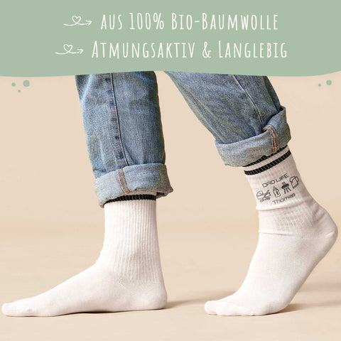 Tennissocken - Dad Life - personalisiert mit Namen