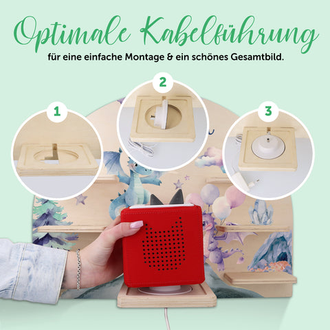 Toniebox Regal für Kinderzimmer - Drache - Personalisiert mit Namen