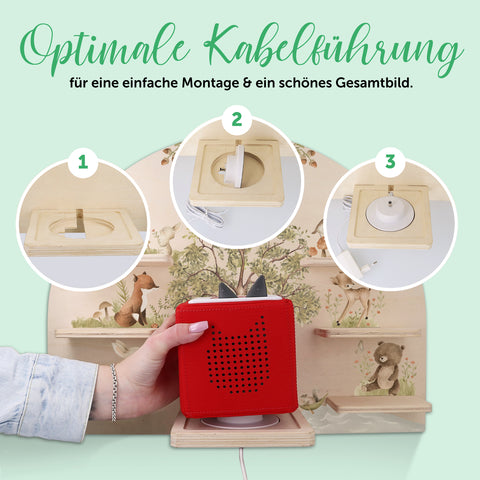 Toniebox Regal für Kinderzimmer - Waldtiere - Personalisiert mit Namen