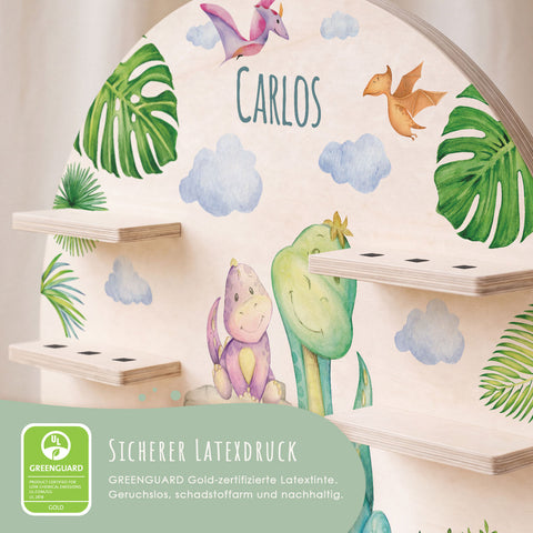 Toniebox Regal für Kinderzimmer - Dino - Personalisiert mit Namen
