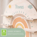 Toniebox Regal für Kinderzimmer - Regenbogen Pastell - Personalisiert mit Namen