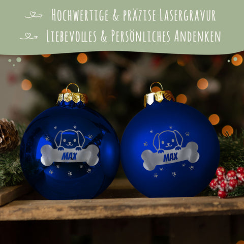 Gravierte Weihnachtskugel - Haustier - Hund & Katze