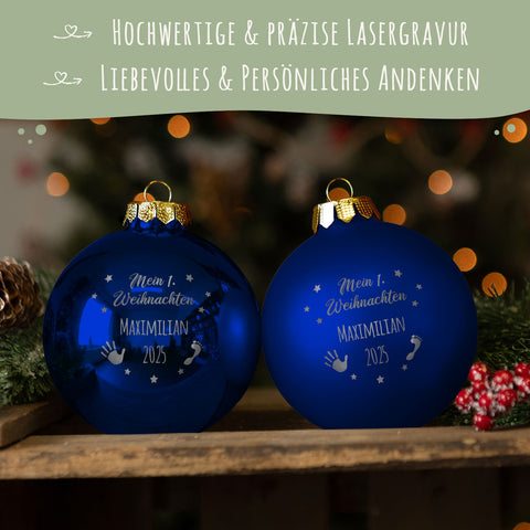 Gravierte Weihnachtskugel - Mein erstes Weihnachten