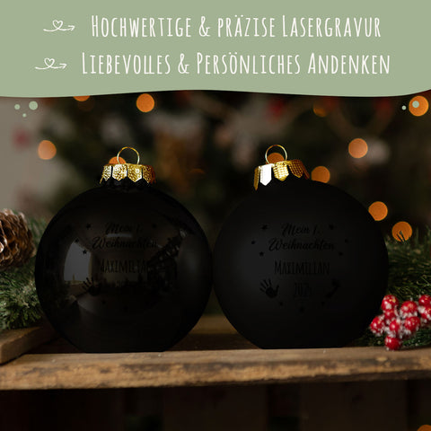 Gravierte Weihnachtskugel - Mein erstes Weihnachten