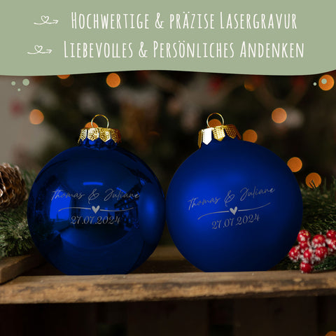 Gravierte Weihnachtskugel - Wedding Love