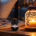 Deko Windlicht aus Glas mit Gravur - Skyline Köln