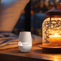 Deko Windlicht aus Glas mit Gravur - Skyline Berlin