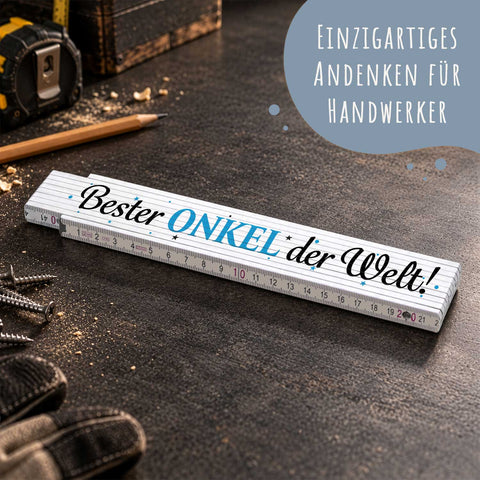 Zollstock 2 Meter - Bester Papa, Opa oder Onkel der Welt