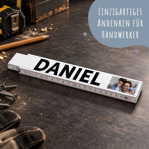 Zollstock 2 Meter mit UV Druck - Wunschtext - Personalisiert mit eigenem Text und Foto