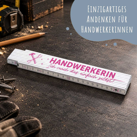 Zollstock 2 Meter - Handwerkerin - Geschenk zum Muttertag und Geburtstag