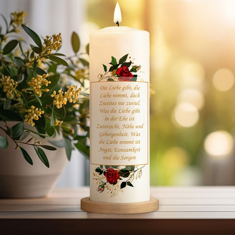 Große Kerze "Goldene Hochzeit" - Hochzeitskerze mit Namen, Datum & Wunschtext