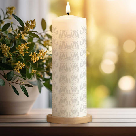 Große Kerze "Rosenkranz" - Trauerkerze mit Namen, Datum & Wunschtext