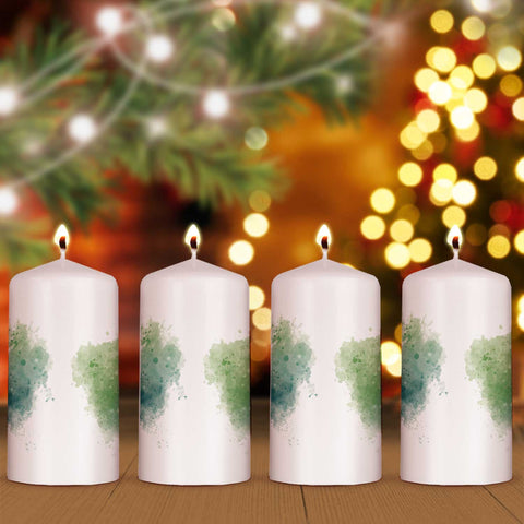 Kleine Kerzen - Advent Schneemann - Adventskerzen im 4er Set