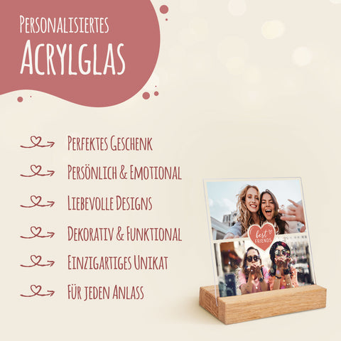 Beste Freunde Foto Geschenk aus Acrylglas mit zwei Fotos