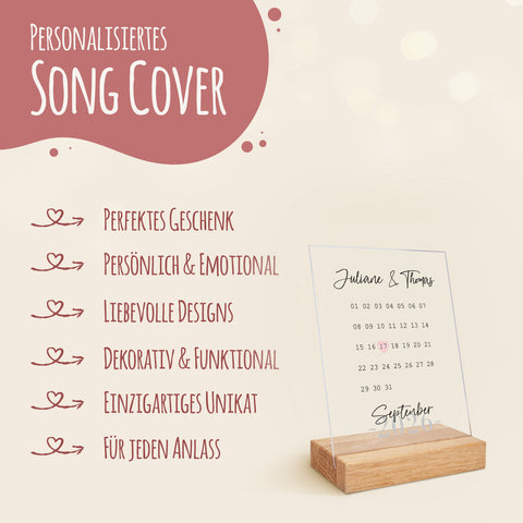 Kalender auf Acrylglas - Personalisiertes Geschenk mit Namen & Datum