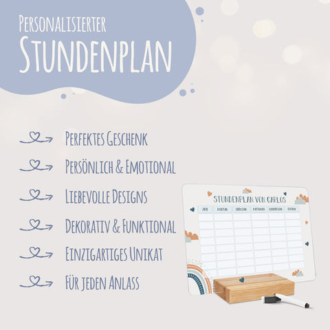 Personalisierter Stundenplan - Regenbogen mit Namen