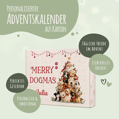 Personalisierter DIY Adventskalender mit Dogmas Design zum selbst Befüllen