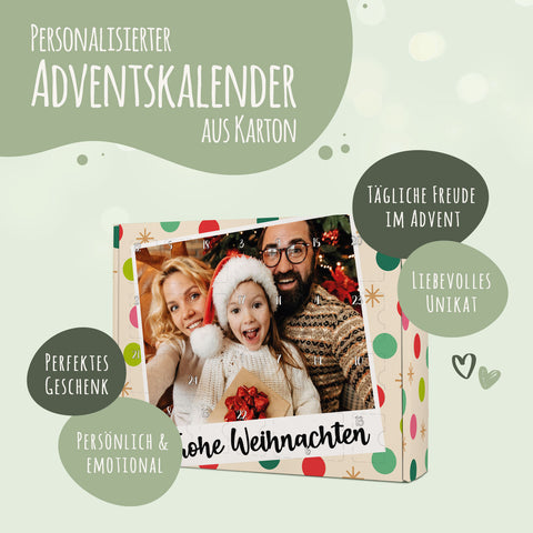 Personalisierter DIY Adventskalender mit Retro Foto Design zum selbst Befüllen