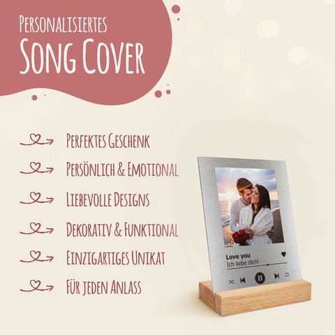 Personalisiertes Song Cover auf Alu-Dibond - Geschenk mit eigenem Foto im Musik Cover Design