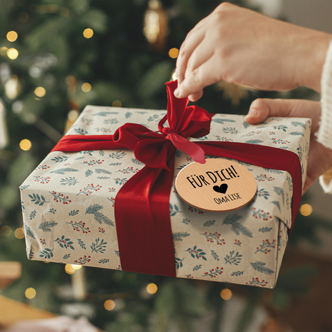 Geschenkanhänger aus Holz - Für dich - Personalisiert mit Namen