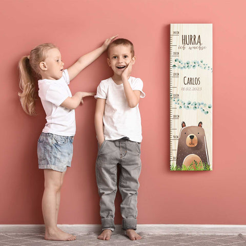 Messlatte für Kinder mit Namen aus Holz für Kinderzimmer