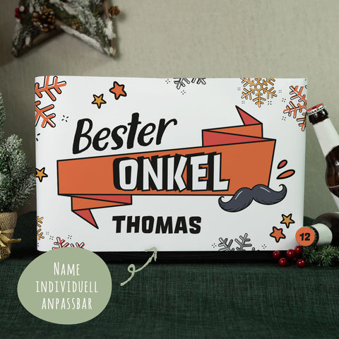 DIY Bierkasten Banderole mit 24 Deckelaufklebern - Bester Onkel