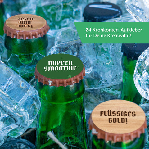 DIY Bierkasten Banderole mit 24 Deckelaufklebern - Biergarten Motiv