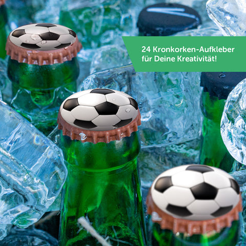 DIY Bierkasten Banderole mit 24 Deckelaufklebern - Fussball Motiv
