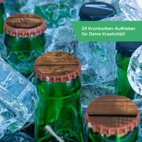 DIY Bierkasten Banderole mit 24 Deckelaufklebern - Vatertag