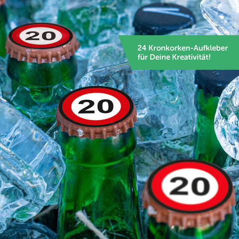 DIY Bierkasten Banderole mit 24 Deckelaufklebern - Verkehrszeichen
